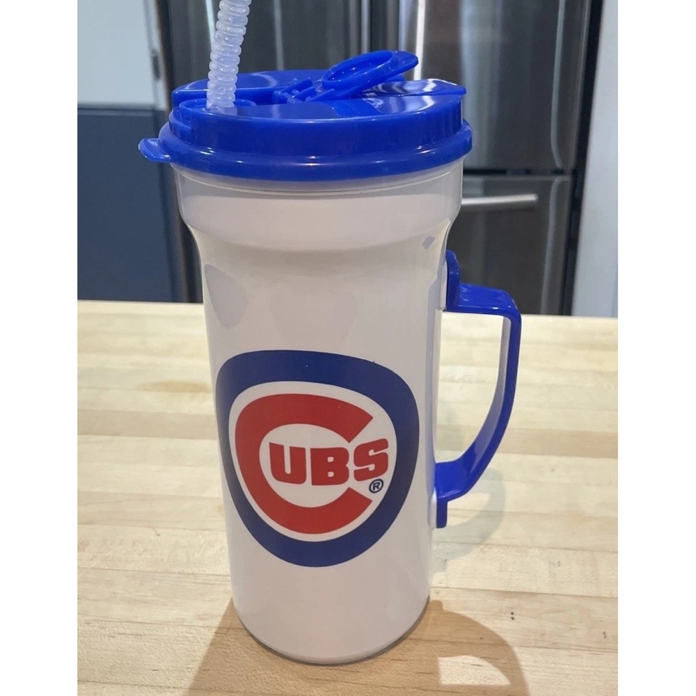 Sports Mate, Retro Pepsi / Chicago Cubs MLB 9" Travel Tumbler USA  90s Y2K Straw